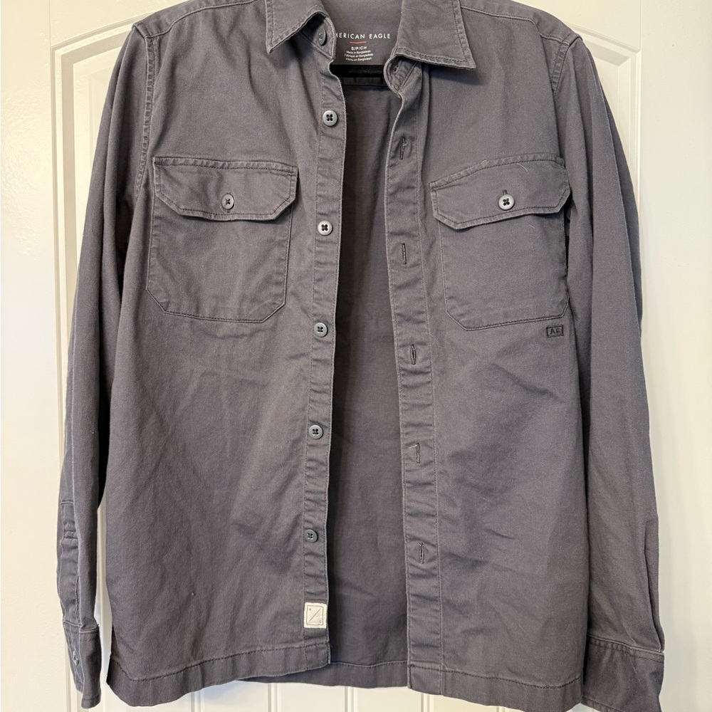 American Eagle Outfitters Gray Lightweight Shirt Jacket